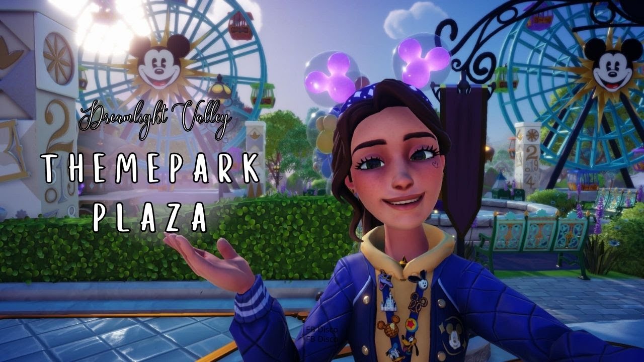 I turned my Plaza into a Theme park! *Speedbuild - Disney Dreamlight Valley
