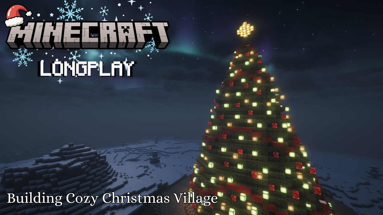 Minecraft Longplay | Building a Cozy Christmas Village 🎄