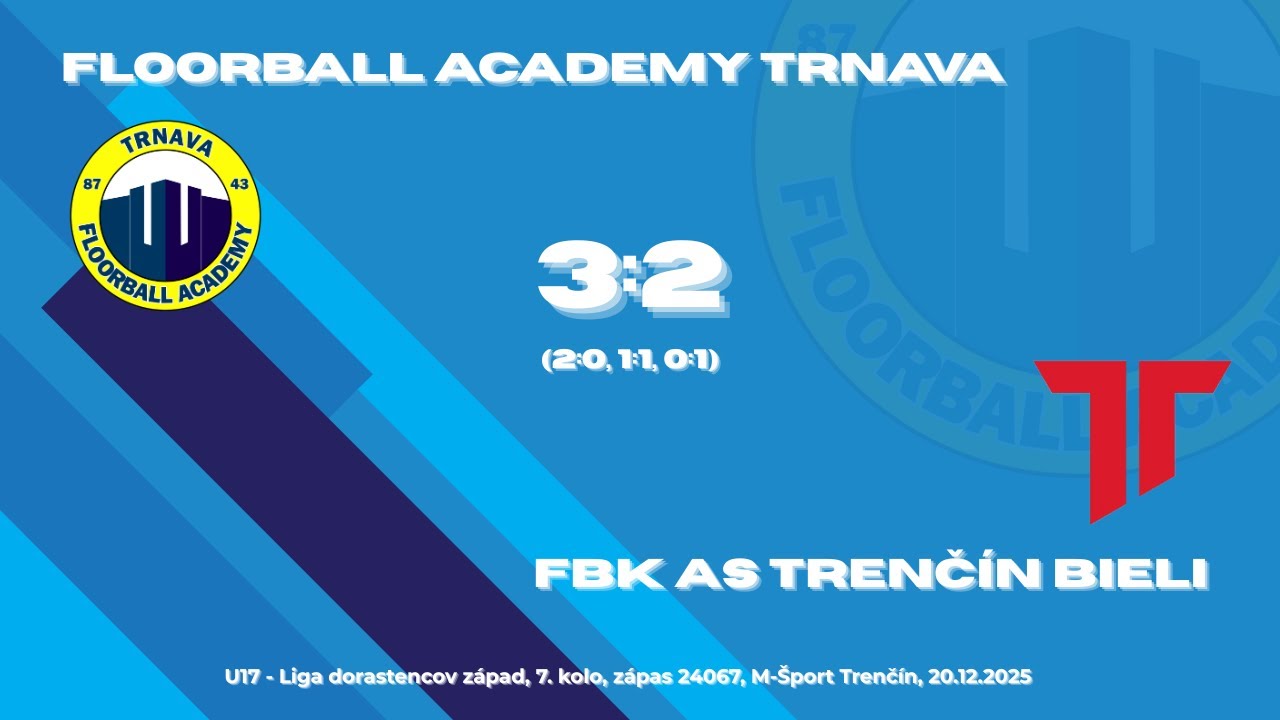 U17 - Floorball Academy Trnava vs FBK AS Trenčín Bieli 3:2 (20.11.2025)