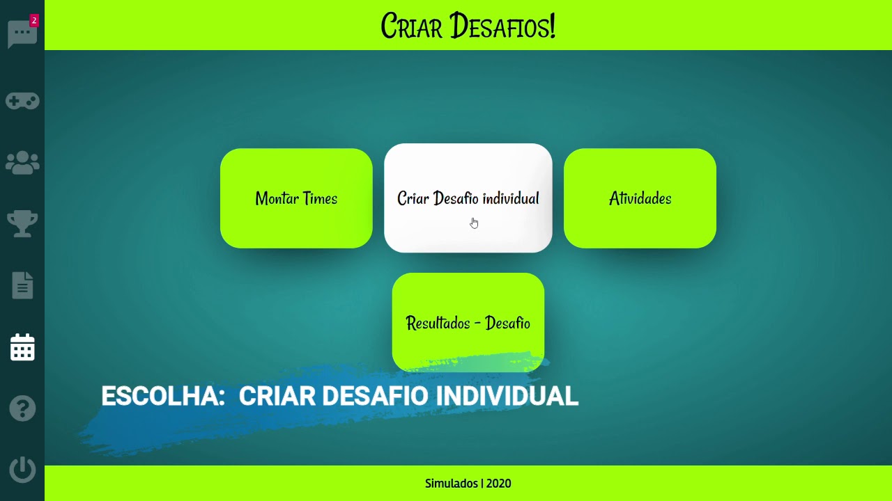 SIMULADOS - NOVIDADE! DESAFIO INDIVIDUAL!