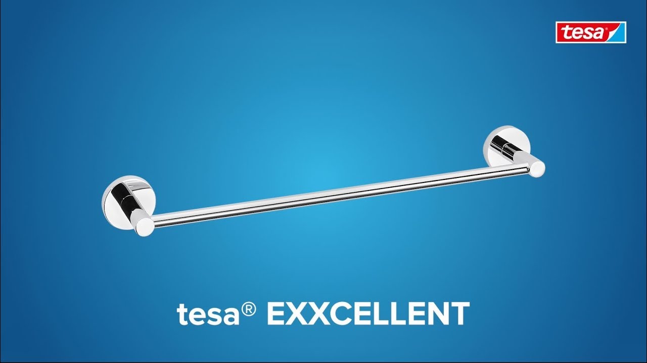 How to apply the chromed; round tesa&reg; Exxcellent towel rod