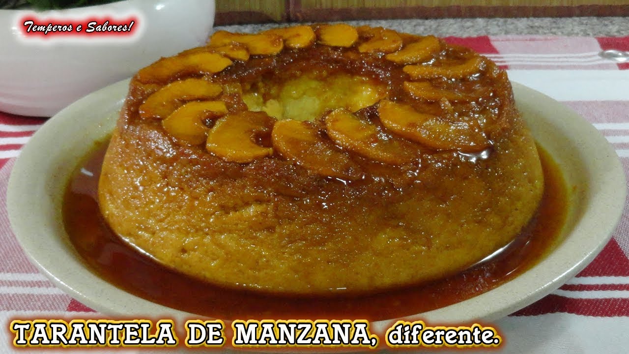 TARANTELA DE MANZANA, SIN HORNO, pudin fácil y delicioso