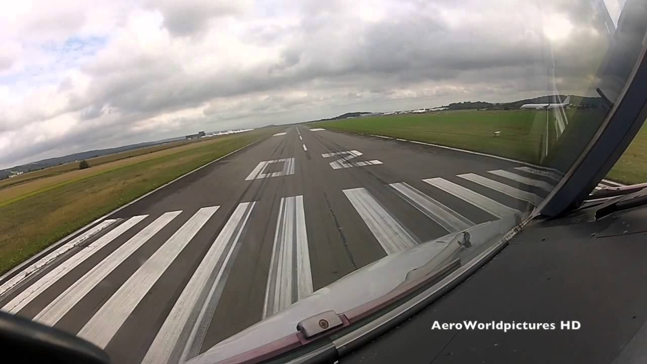 Landing at Tarbes–Lourdes–Pyrénées Airport (LDE/LFBT) France - Cockpit View
