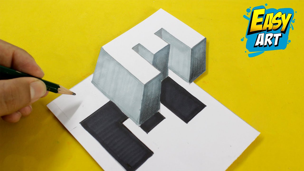 Easy Drawing 3D ► How To Draw 3D Letter E ◄ Dibujos 3D para Niños - Dibujos faciles - Easy Art