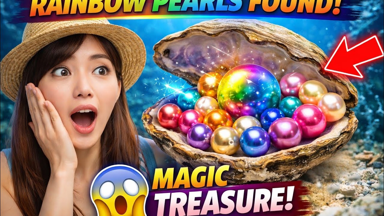 👉 She Found Rainbow Pearls Inside One shell🌈