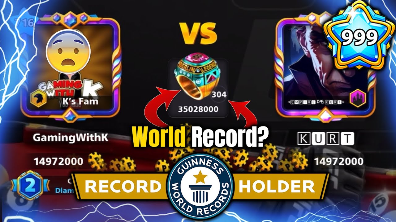 LEVEL 999 Legend 300+ Berlin Rings = World Record? UFC HeavyWeight Ring 8 ball pool GamingWithK