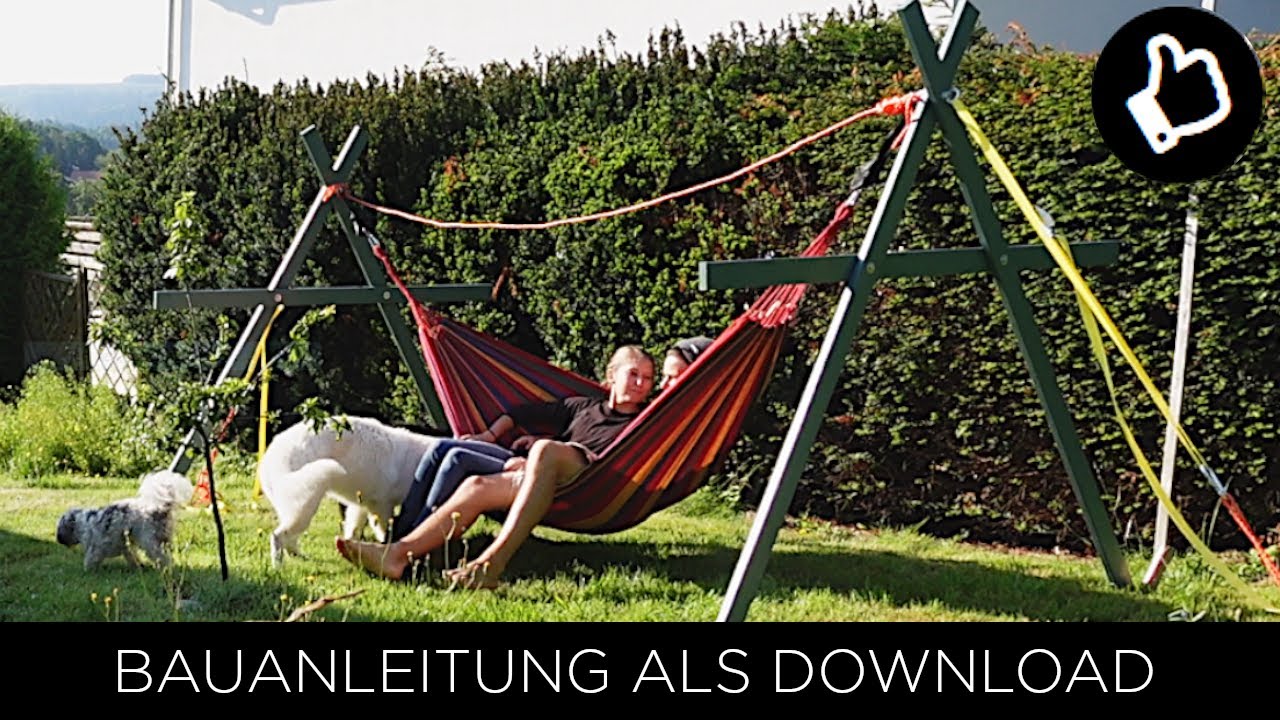 Hängematte Gestell aus Holz selber bauen + Anleitung auf Deutsch