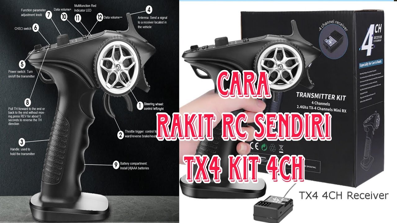 Transmitter TX4 kit 4CH Remot Controller Universal RC
