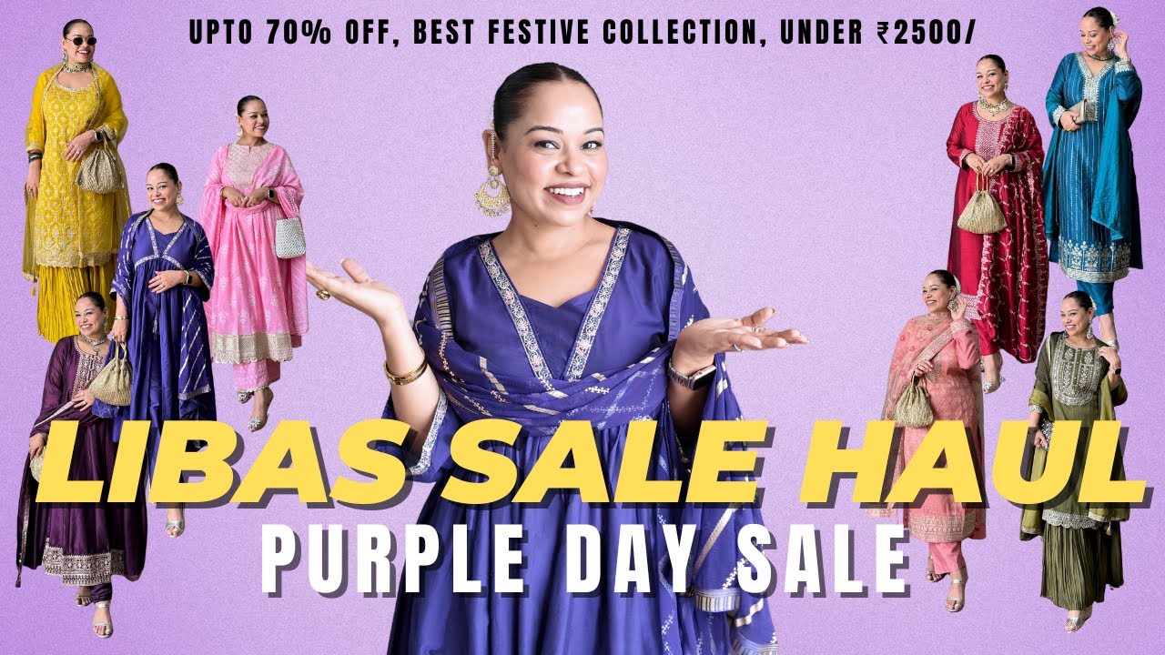 HUGE LIBAS PURPLE DAY SALE HAUL| FESTIVE COLLECTION UPTO 70% OFF