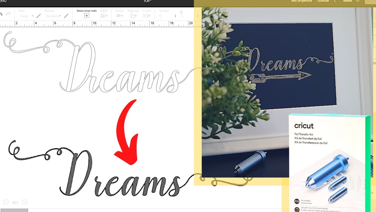 🤯 Como usar la Herramienta de aplicar foil de CRICUT para RELLENAR DISEÑOS o TEXTOS.