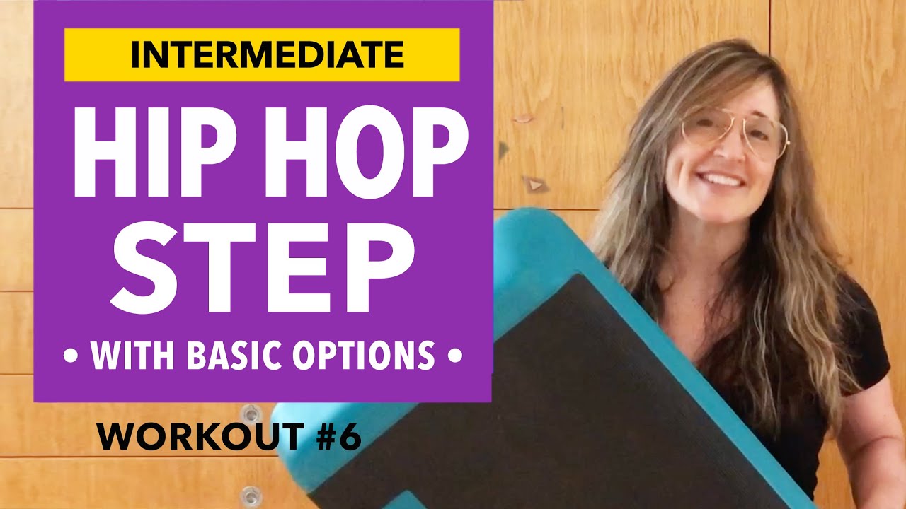 Hip Hop Step Aerobics Workout #6. Intermediate but with lots of Basic Options. (54 MIN)