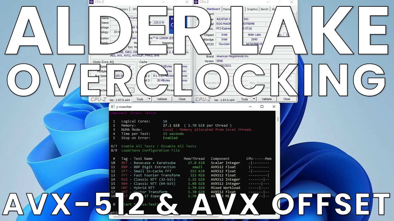 Alder Lake Overclocking: AVX-512 & AVX Offset (feat. Maximus Z690 Apex)