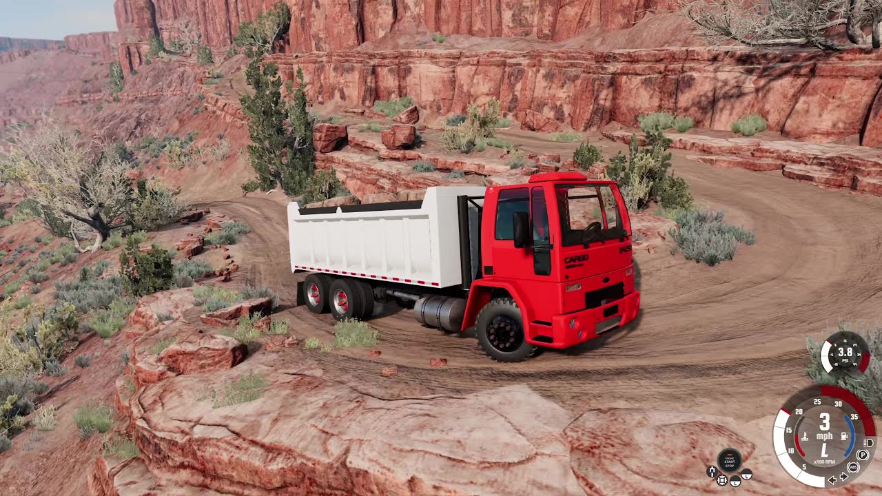 Ford Cargo Max Truck 2428 rocks transporting || BeamNG.Drive