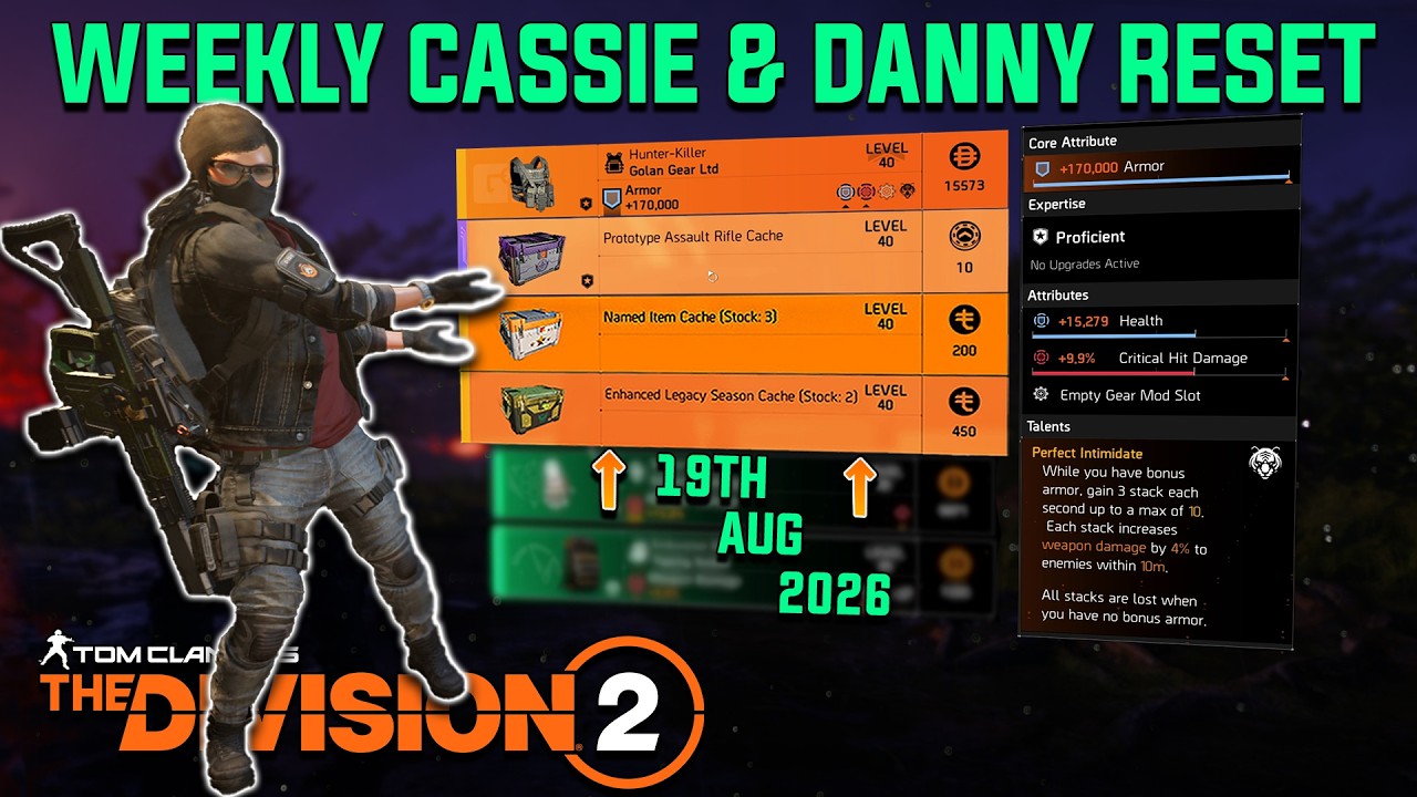 The Division 2 | Buy This Hunter-Killer for Y8S3! + Danny & Escalation Reset (Aug 19, 2026)