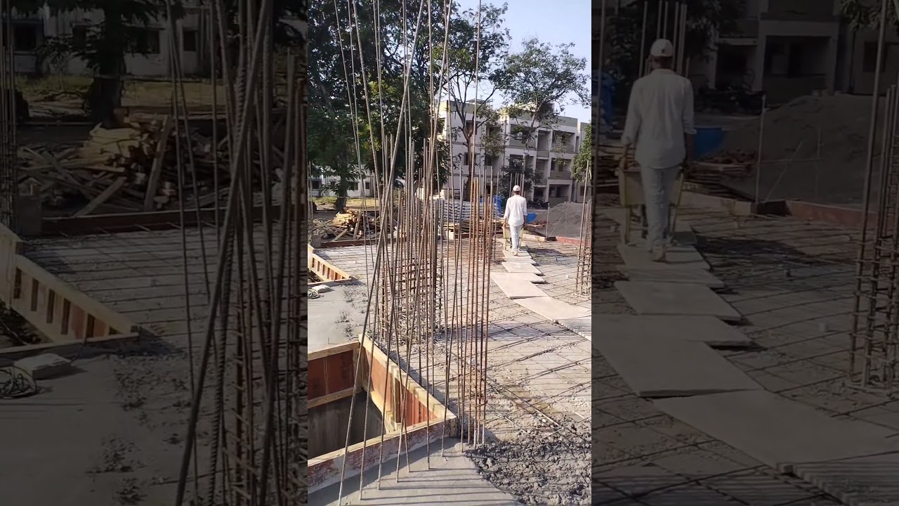 Grade slab casting 👷#civil #construction #trending #world #cement #concrete #building