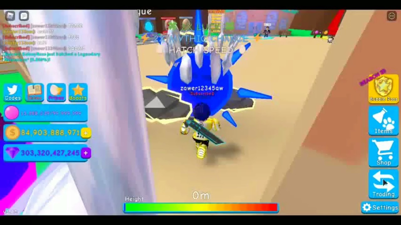 Giving free legendary pet in buble gum simulator