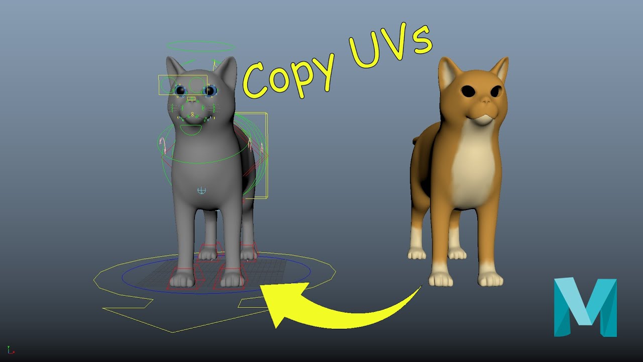 How to Copy UVs to a rigged object in Maya [Python]