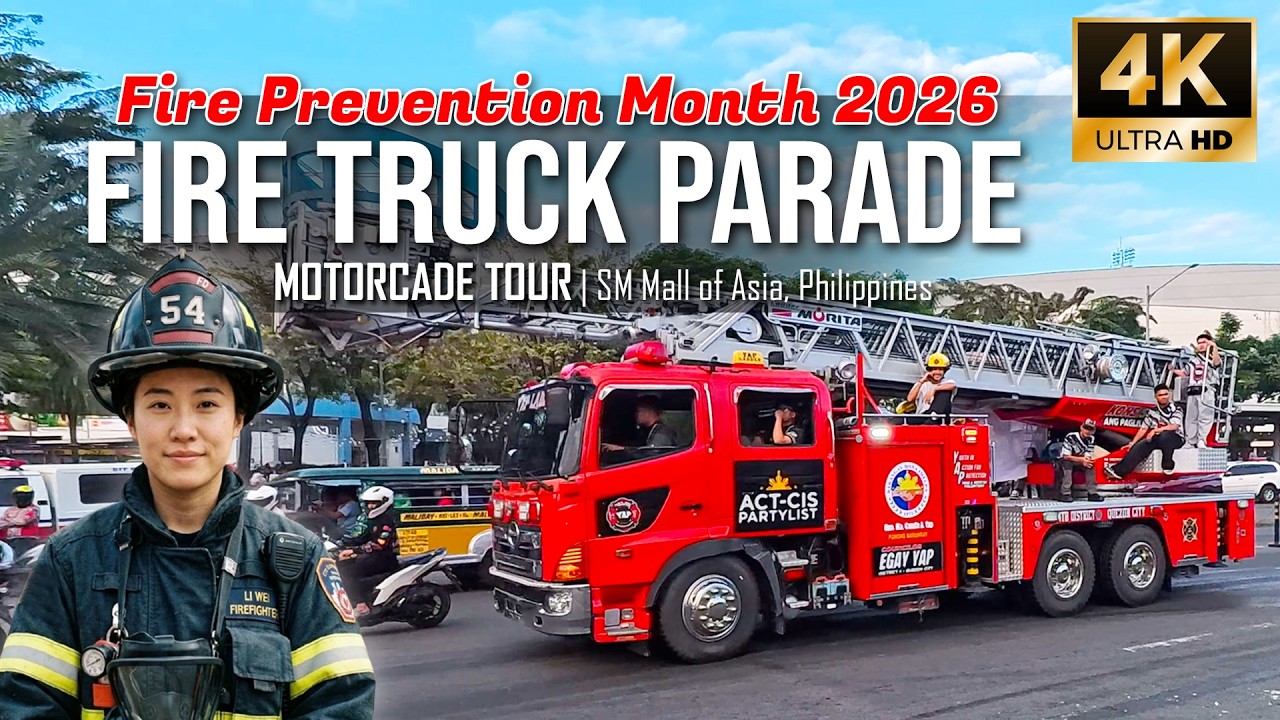 Fire Truck Parade | Fire Prevention Month 2026 at SM Mall of Asia [4K]