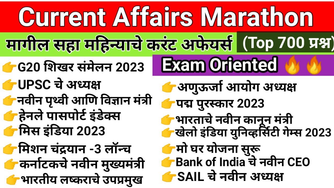 Last 6 Month Current Affairs 2023 | January to June 2023 | important current affairs 2023
