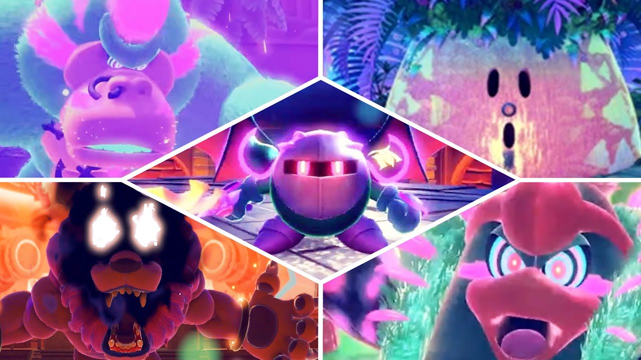 Kirby Star-Crossed World DLC - All Boss Battles!