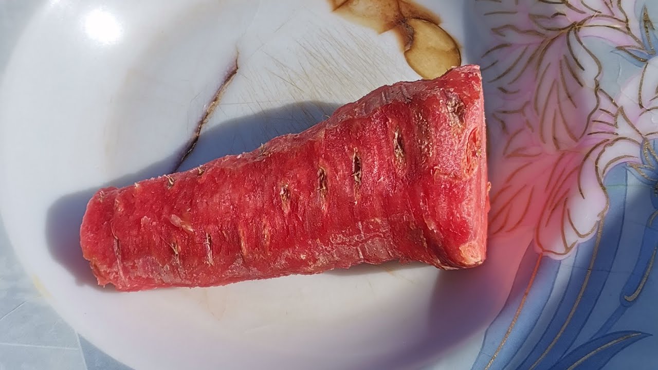 Fresh Red Carrot Slice in Natural Sunlight