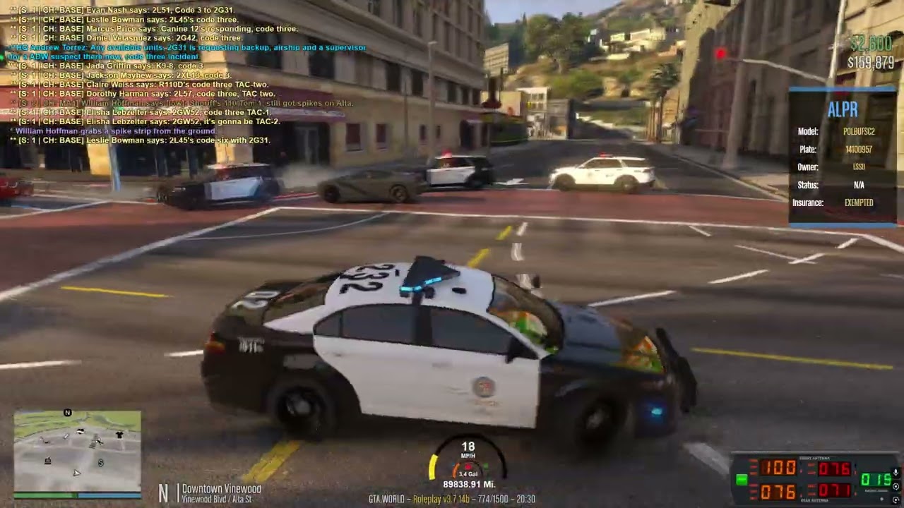 [GTA World] Vehicle Pursuit | Red Sports Car | LSPD