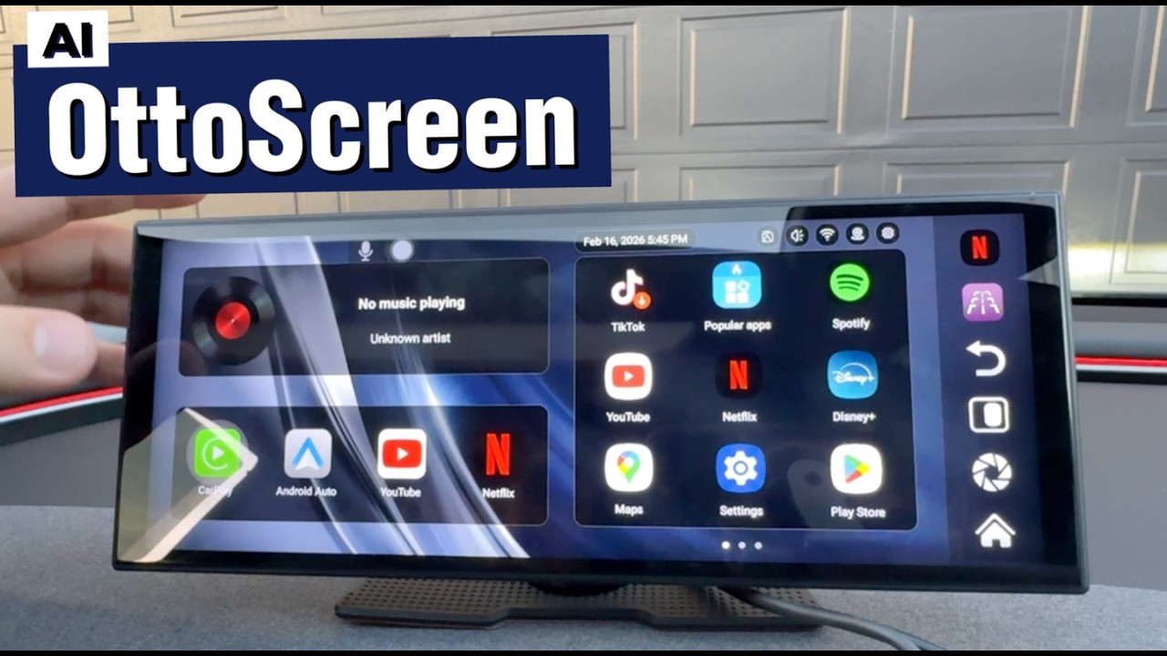 Обзор Ottocast Ottoscreen AI с 11,4-дюймовым экраном — Gemini AI, беспроводной CarPlay, Android 1...