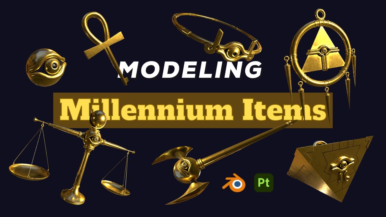 3D Modeling The Millennium Items - Blender 3.0 & Substance 3D Painter
