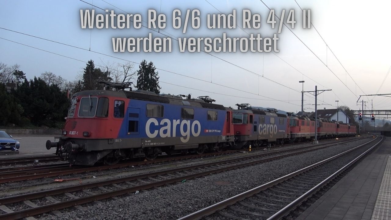 Verschrottet werden Re 6/6 11643, Re 6/6 11654, Re 6/6 11684 und weitere Re 4/4 II