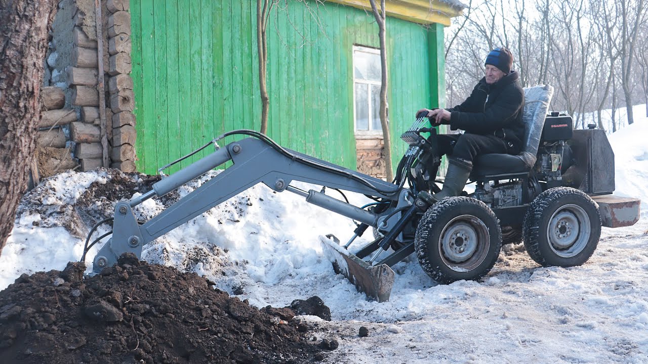 Самодельный мини Экскаватор vs Мёрзлый грунт