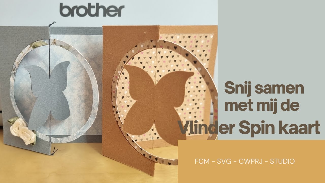 Vlinder spin kaart - Voor de Brother ScanNCut en Silhoutte snijmachines