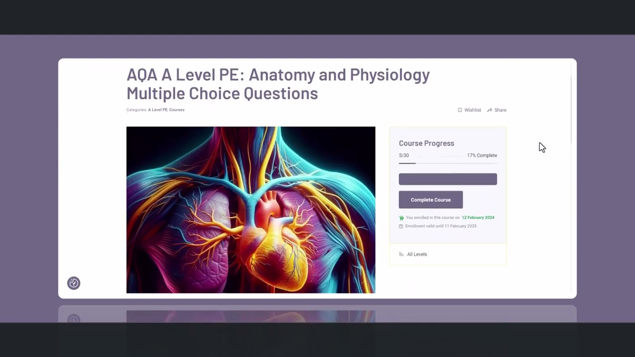 AQA A Level PE: Anatomy and Physiology Multiple Choice