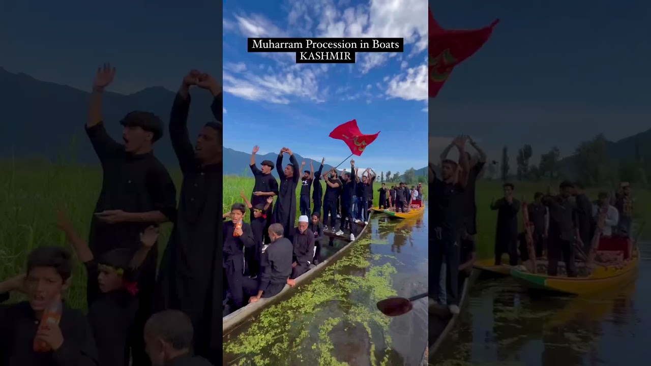 Muharram Procession in Boats || Dal Lake Kashmir #abuturabtv #shia #youtubeshorts #reelsviralreels