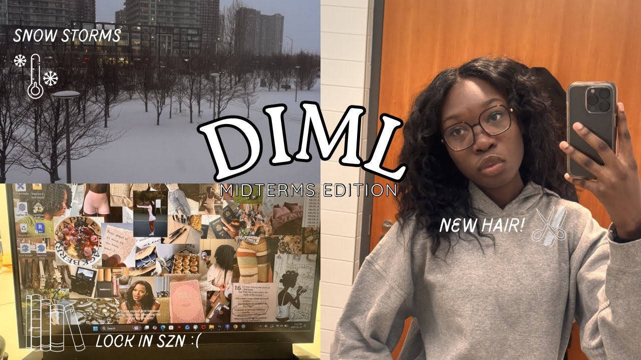 DIML | Midterms 📚, snow storms ❄️, new hair styles 💇🏾‍♀️!