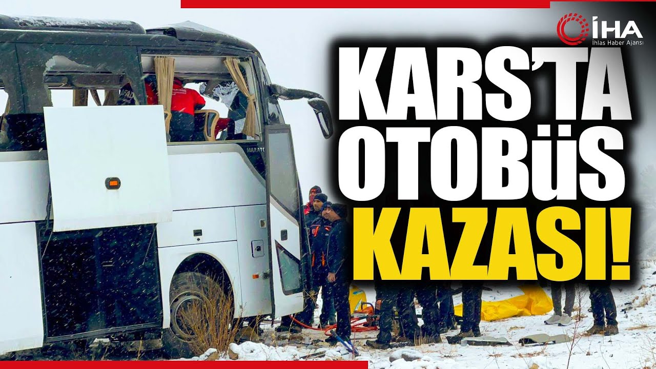 Kars’ta Yolcu Otobüsü Kaza Yaptı 2 Ölü, 8 Yaralı