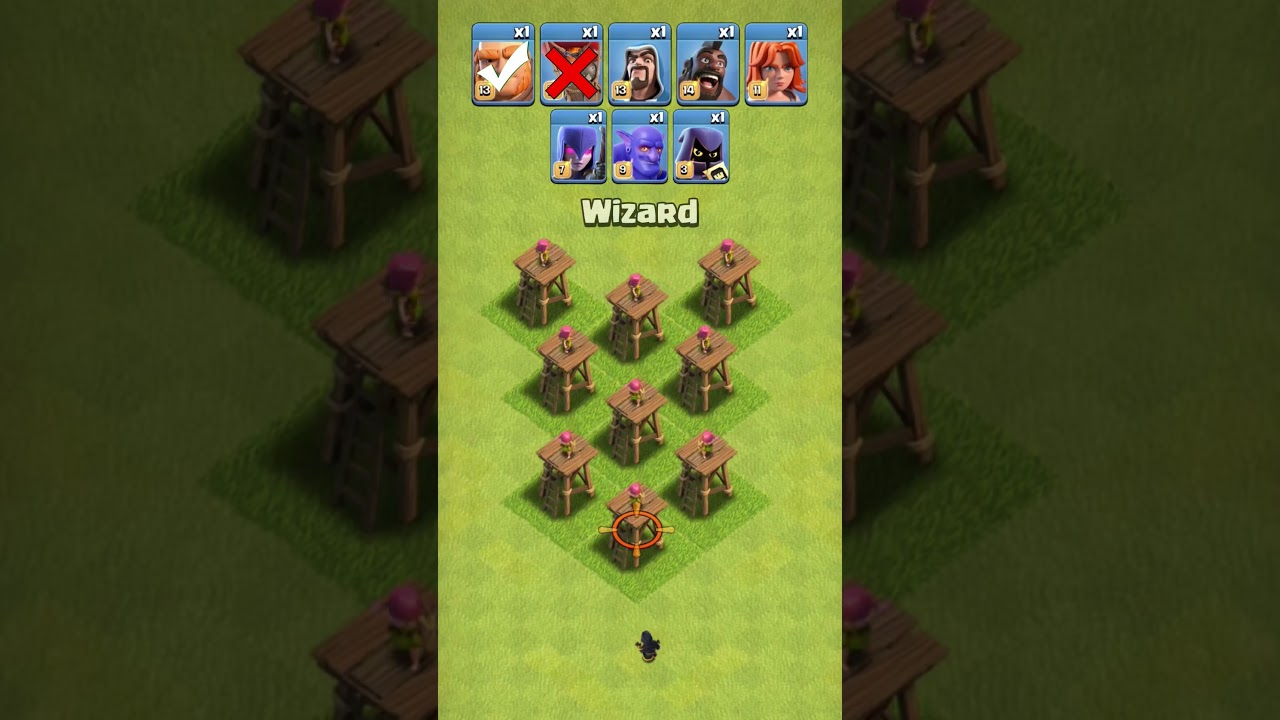 9 Level 1 Archer Tower Vs Max Troops | Clash of Clans