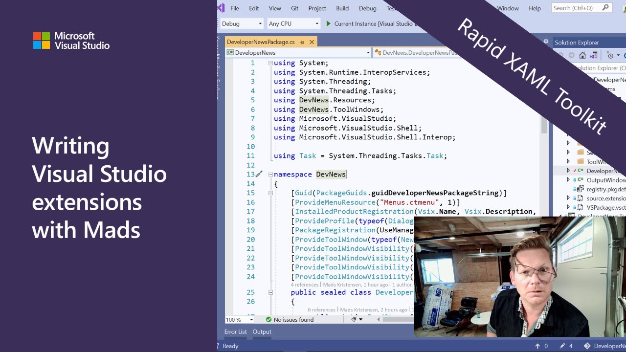 Writing Visual Studio Extensions with Mads - Rapid XAML Toolkit Code Review