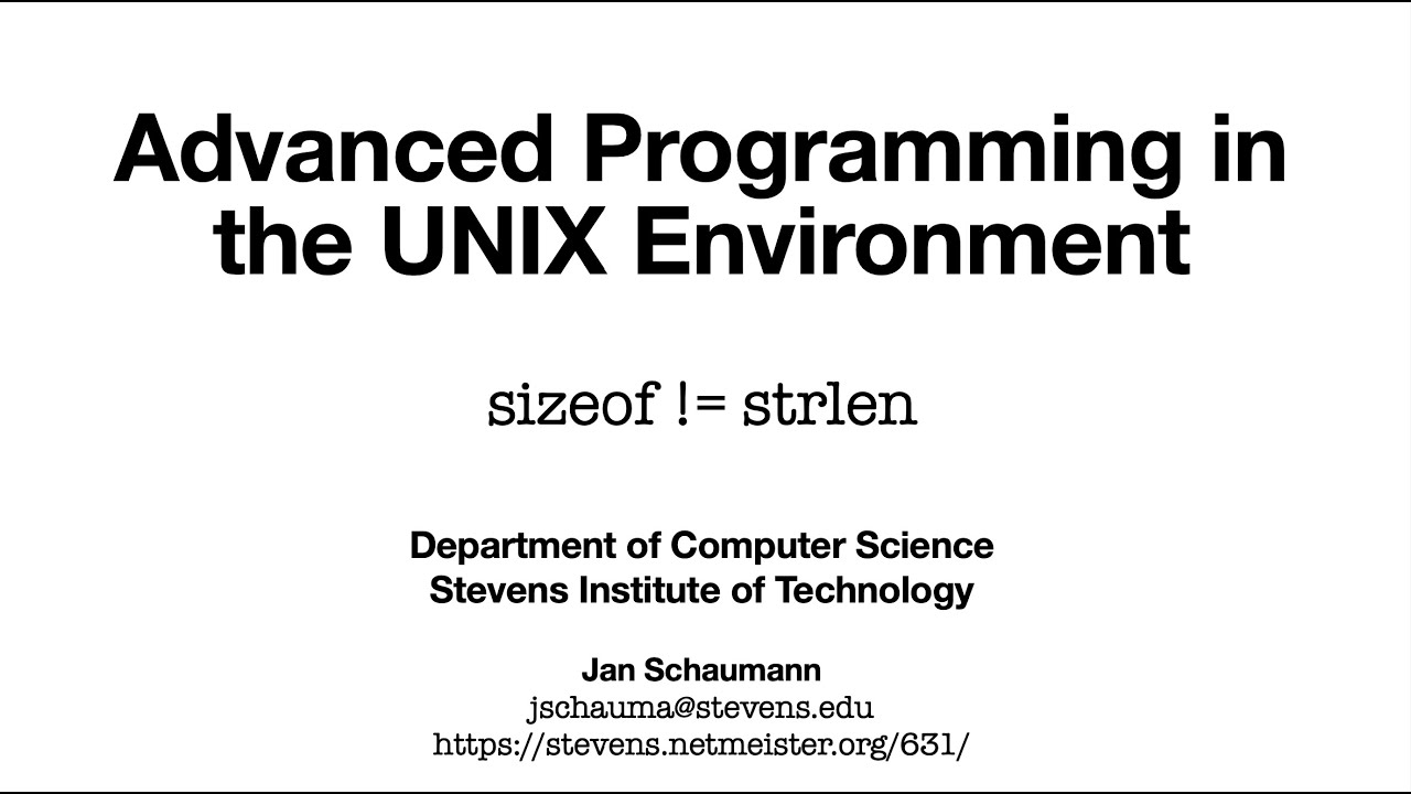 Advanced Programming in the UNIX Environment: Tool Tip: sizeof != strlen