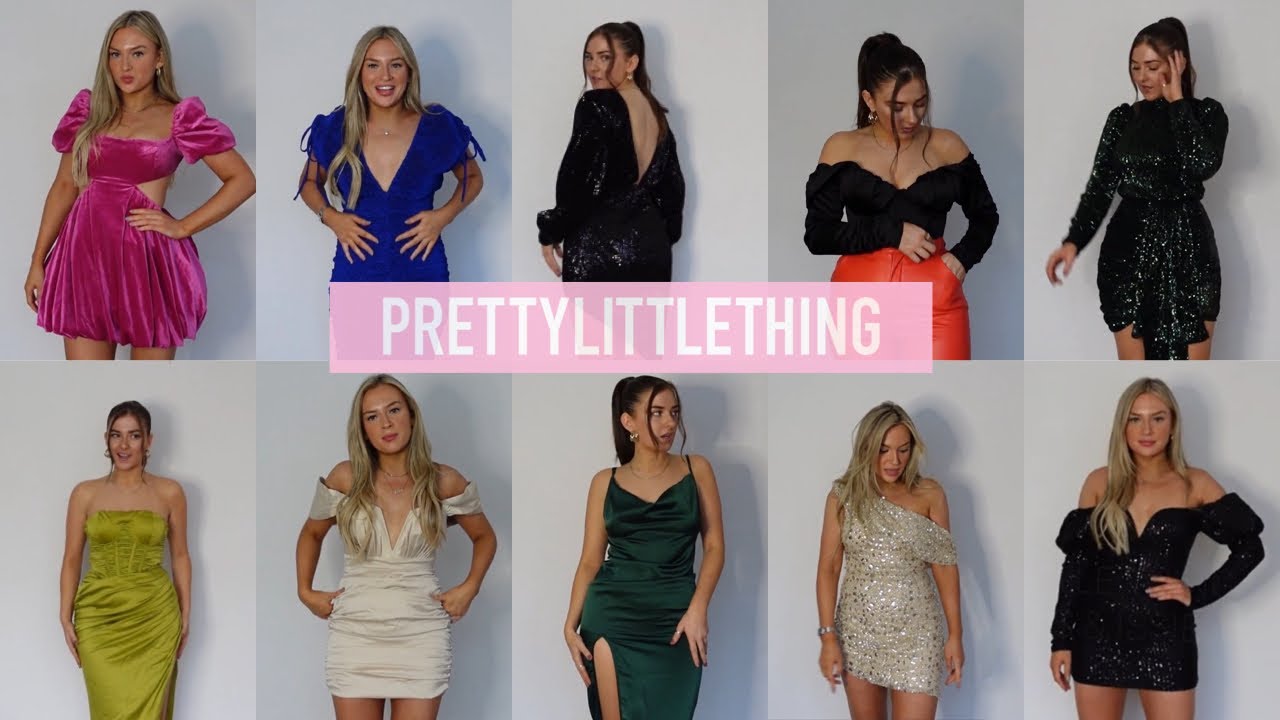 CHRISTMAS PARTY OUTFIT IDEAS I PRETTY LITTLE THING PREMIUM HAUL + TRY ON | NEW IN WINTER 2021