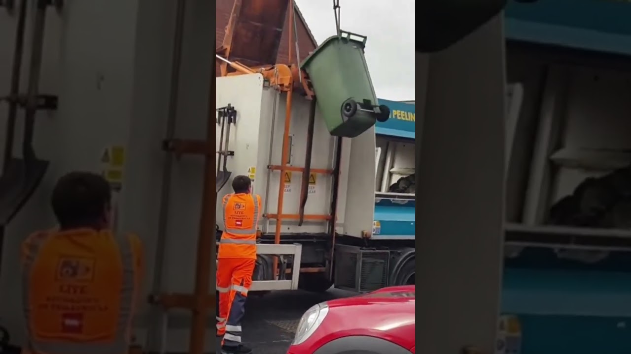 pbuv bin lorry emptying food waste bin