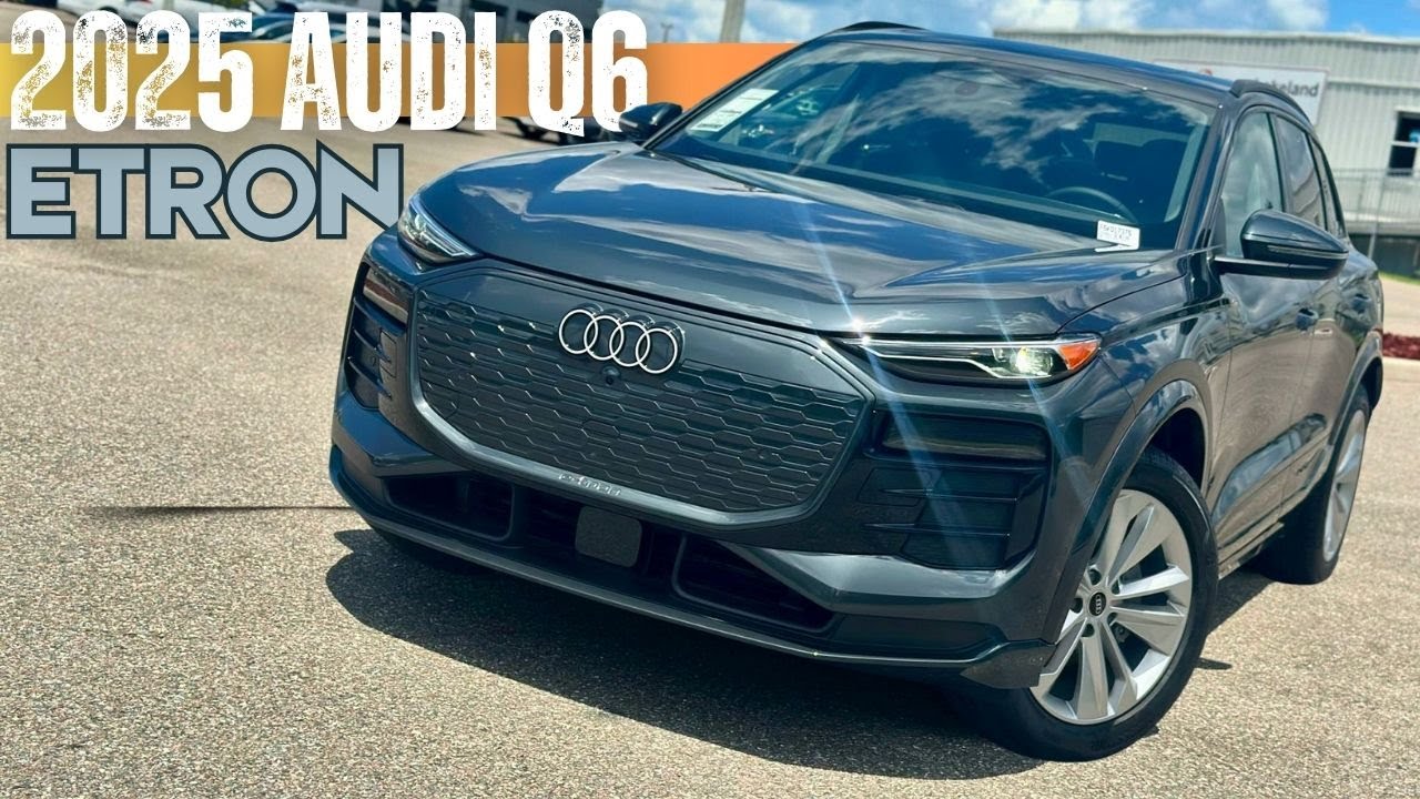 Audi Q6 e-Tron 2025 года выпуска щеголяет новым цветом кузова Manhattan Gray, 20-дюймовыми дискам...