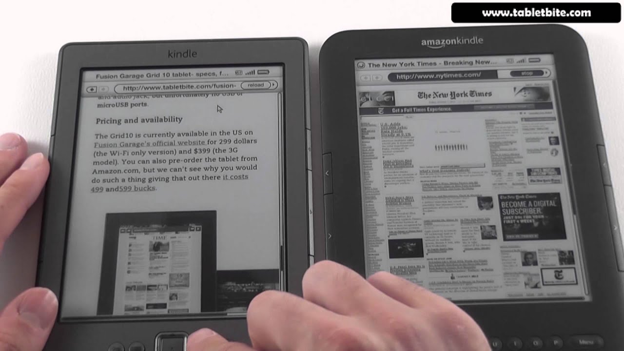 Kindle 4 vs Kindle Keyboard - video comparison