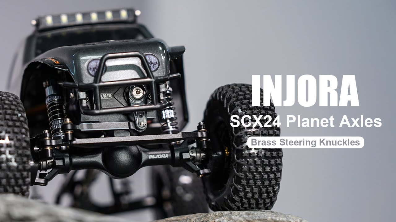 INJORA +4mm Planet Axles for 1/24 Axial SCX24 with Double Joint Shafts & Brass Steering Knuckles