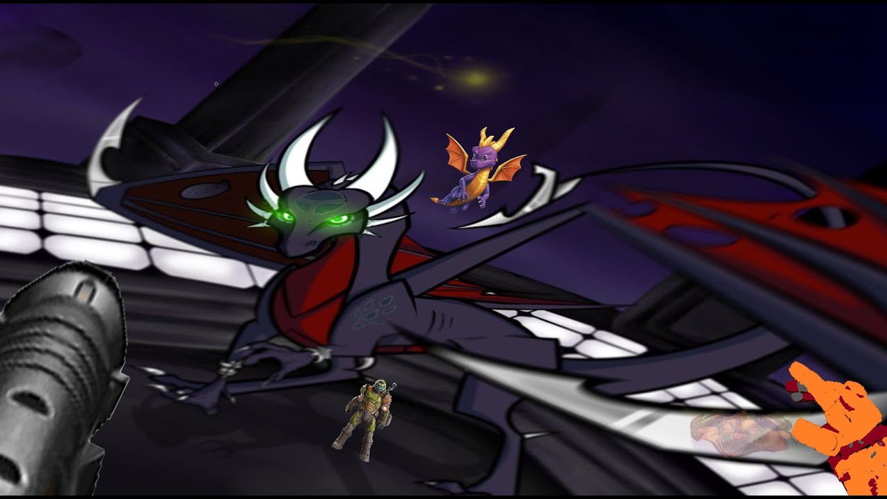 Legend os Spyro New Beginning Spyro Doom Slayer and Evil Cynder meet CyberDemon