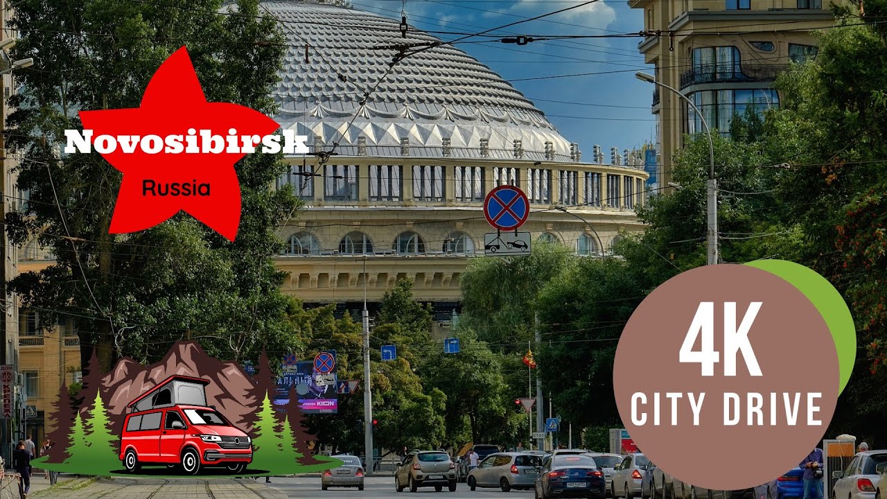 Capital of Siberia, Novosibirsk. 4k city driving