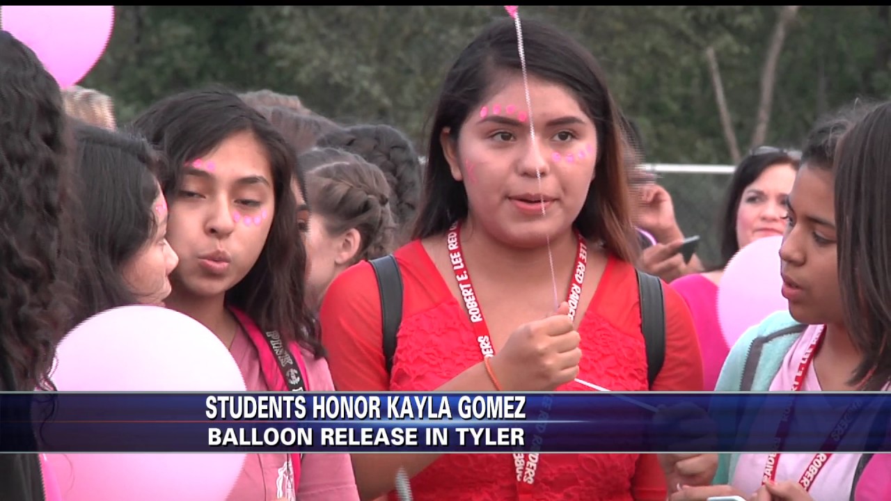 Tyler ISD students release balloons in Kayla's honor