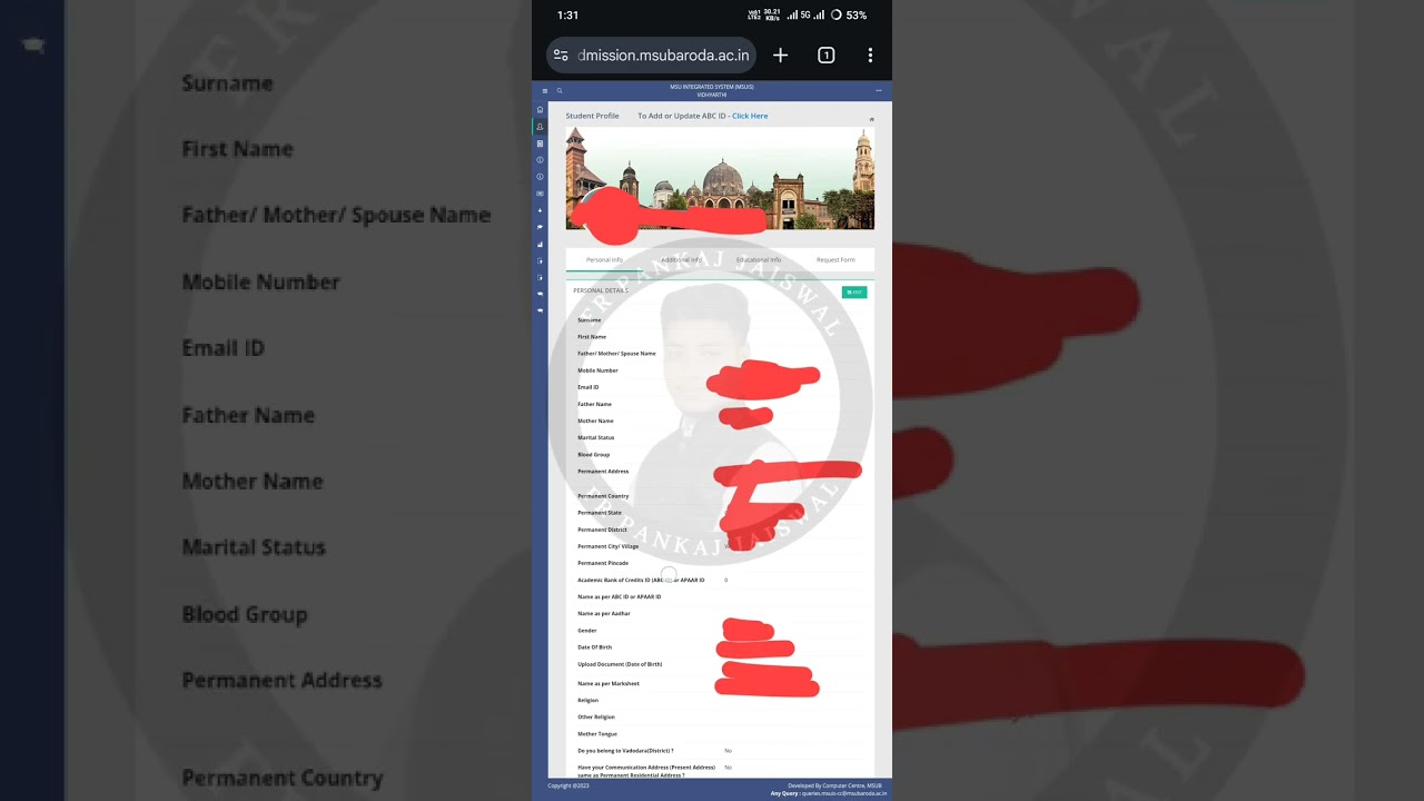 MSU Students How To Using PRN and Password On MSU Portal #msubaroda #msuniversity #msu #bcom #bba 