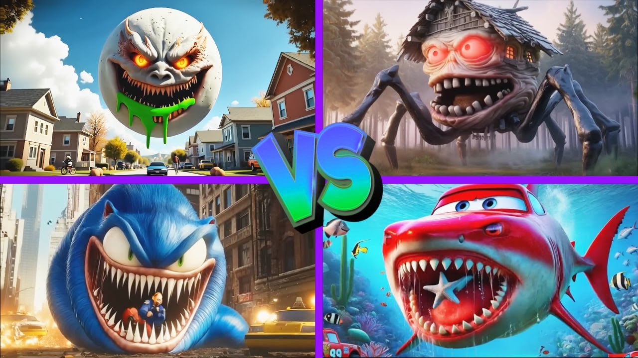 Акула Маккуин🆚Хед Хаус🆚Лунная Луна🆚Соник Червь - Tiles Hop EDM Rush 🎶