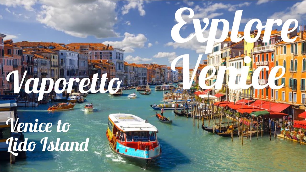Vaporetto Venice to Lido Island. Explore and Visit Venice from the Water. 4K Video