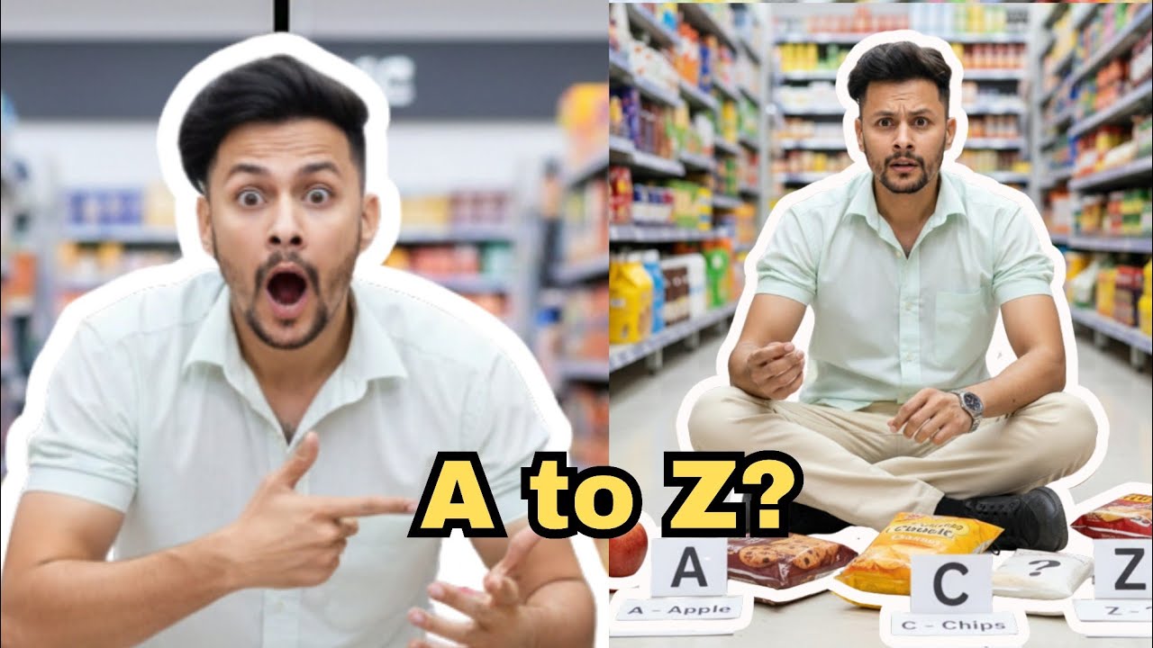 10 Minutes A to Z Grocery Challenge 😳 | Loser Buys Ice Cream 🍦